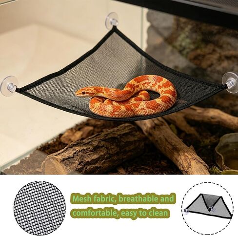 Snake Enrichment Toys Ball with Hammock, DIY Snake Climbing Toys with Hammock, Reptiles Climbing Toy Hammocks for Ball Pythons, Corn Snakes, Bearded Dragons, Geckos (Black) in Kuwait