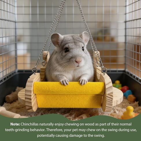 Chinchilla Toys Wooden Hammock Airplane Swing Hanging Perch Cage in Kuwait