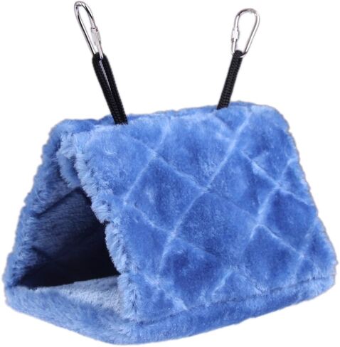 Vktech® Plush Snuggle Bird Hammock Hanging Snuggle Cave Happy Hut Bird Parrot Hideaway Size M (23.5 * 22cm) (Blue) in Kuwait