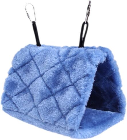 Vktech® Plush Snuggle Bird Hammock Hanging Snuggle Cave Happy Hut Bird Parrot Hideaway Size M (23.5 * 22cm) (Blue) in Kuwait