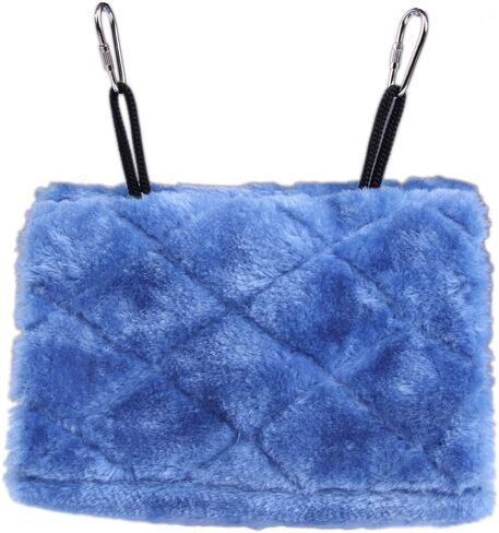 Vktech® Plush Snuggle Bird Hammock Hanging Snuggle Cave Happy Hut Bird Parrot Hideaway Size M (23.5 * 22cm) (Blue) in Kuwait
