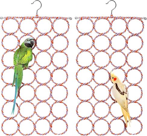 Yopay 4 Pack Parrot Bird Swing Hanging Toys, Rat Climbing Ladder Rope Perch, Net Toy for Cage, Mouse, Mice, Parakeets Cockatiels Conures Lovebirds, Multiple Purpose Scarf Hanger in Kuwait