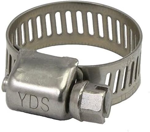 YDS All 300 Grade Stainless Steel Mini Hose Clamp, Worm-Drive, SAE Size 5, 7/16" to 3/4" Diameter Range, 0.35 Bandwidth (Pack of 10) in Saudi Arabia