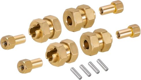 INJORA RC Brass +5mm Extended Hex Wheel Hubs for 1/24 Axial AX24 SCX24 (Pack of 2) in Kuwait