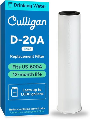 Culligan D-20A Basic Drinking Water Filter Replacement Cartridge, 1 Count (Pack of 1), White in Kuwait