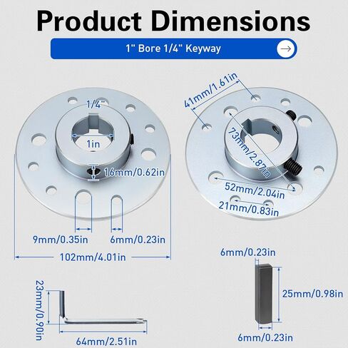 Rear Steel Sprocket Drum Brake Hub 1" Bore 1/4" Keyway with Full Hardware Kit for Predator 196cc 212cc 6.5HP GX160 GX200, Heavy Duty for Go Kart Cart Drift Trike Dune Buggy Mini Bike Replacement Parts in Kuwait