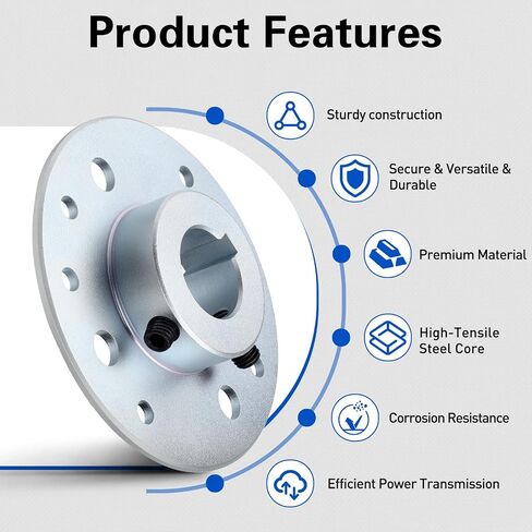 Rear Steel Sprocket Drum Brake Hub 1" Bore 1/4" Keyway with Full Hardware Kit for Predator 196cc 212cc 6.5HP GX160 GX200, Heavy Duty for Go Kart Cart Drift Trike Dune Buggy Mini Bike Replacement Parts in Kuwait