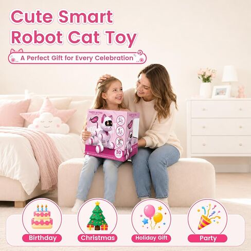 Robot Cat Toy for Kids, Pink Remote Control Robot Cat, Interactive Pet in Kuwait