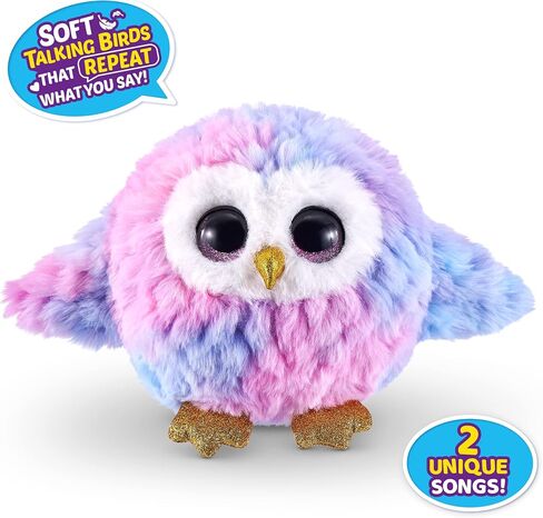 Pets Alive Chirpy Birds (OWL) by ZURU, Electronic Pet that Speaks, Giant Surprise Egg, Stickers, Comb, Fluffy Clay, Bird Animal Plush for Girls in Kuwait