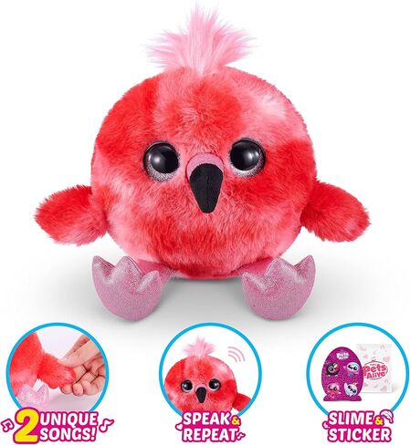 Pets Alive Chirpy Birds (OWL) by ZURU, Electronic Pet that Speaks, Giant Surprise Egg, Stickers, Comb, Fluffy Clay, Bird Animal Plush for Girls in Kuwait