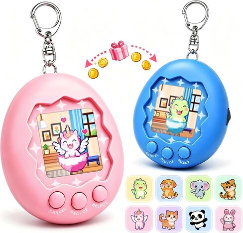2-Pack Rechargeable Electronic Pet, 8 Pet Choices, 1.7" Color Screen in Kuwait