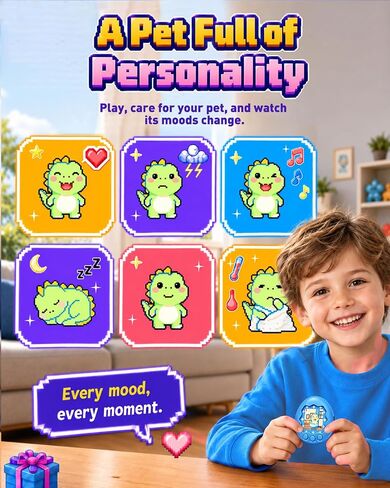 2-Pack Rechargeable Electronic Pet, 8 Pet Choices, 1.7" Color Screen in Kuwait
