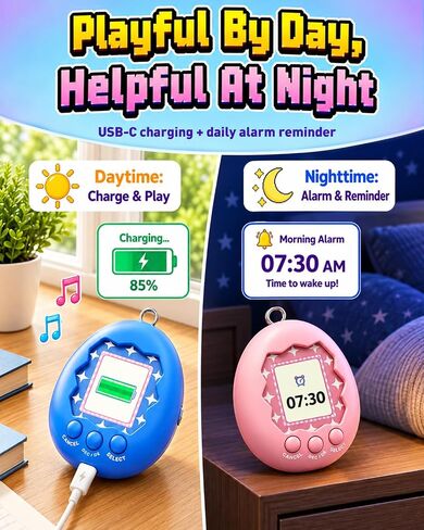 2-Pack Rechargeable Electronic Pet, 8 Pet Choices, 1.7" Color Screen in Kuwait