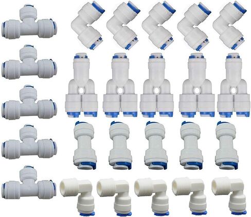Lemoy Equal Straight OD Tube Ball Valve Quick Connect Fitting 1/4 Inch by 1/4 Inch OD Valve Switch RO Water System Set Of 5 in Kuwait