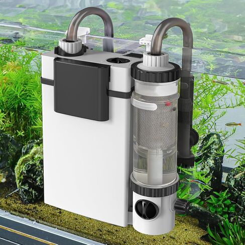 hygger Quiet Hang On Back Aquarium Filter 15-40 Gallon Small Fish Tank Canister Filter with Surface Skimmer Spray Bar 3 Floss Pads Bio Filter Media Adjustable Flow, Easy Water Change 159 GPH in Kuwait
