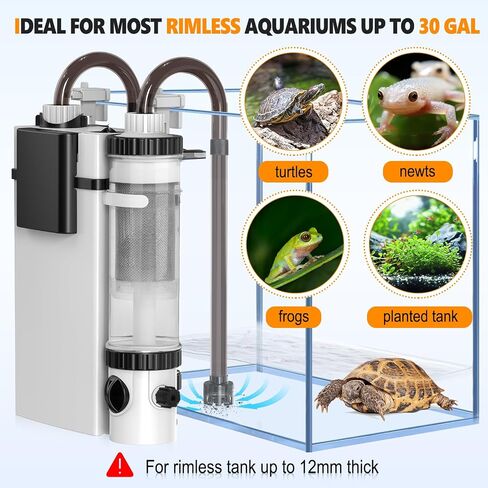 hygger Quiet Hang On Back Aquarium Filter 15-40 Gallon Small Fish Tank Canister Filter with Surface Skimmer Spray Bar 3 Floss Pads Bio Filter Media Adjustable Flow, Easy Water Change 159 GPH in Kuwait