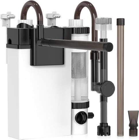 hygger Quiet Hang On Back Aquarium Filter 15-40 Gallon Small Fish Tank Canister Filter with Surface Skimmer Spray Bar 3 Floss Pads Bio Filter Media Adjustable Flow, Easy Water Change 159 GPH in Kuwait