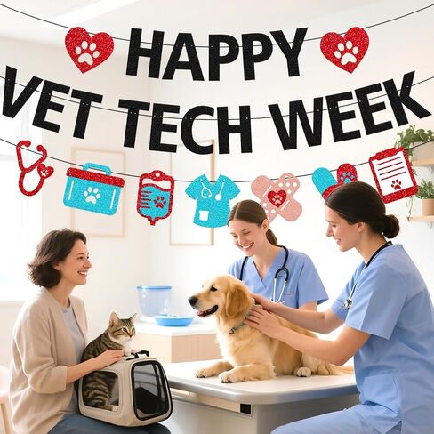Happy Vet Tech Week Banner, Veterinary Technician Week Banner in Kuwait