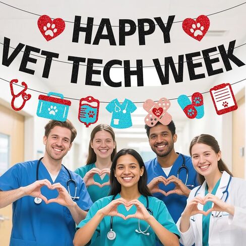 Happy Vet Tech Week Banner, Veterinary Technician Week Banner in Kuwait