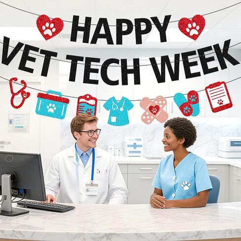 Happy Vet Tech Week Banner, Veterinary Technician Week Banner in Kuwait