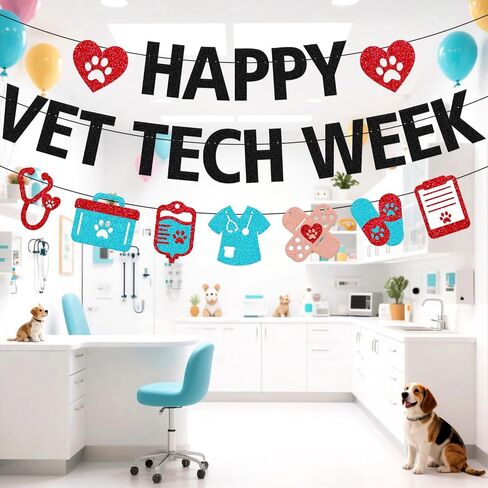 Happy Vet Tech Week Banner, Veterinary Technician Week Banner in Kuwait