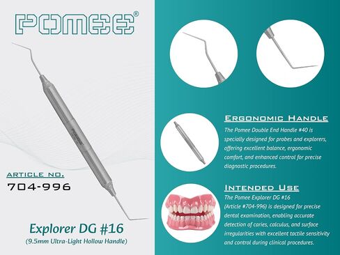 Pomee USA 704-996 Endo Explorer De #DG16 Hollow Handle 9.5 mm Ultra Light in Kuwait