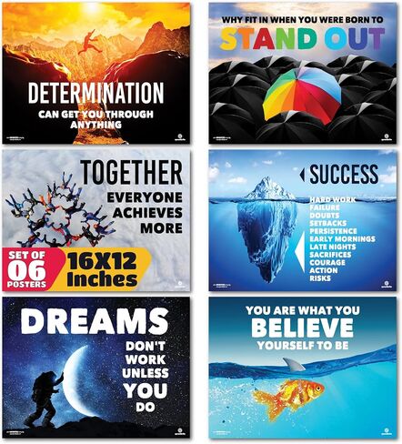 Sproutbrite 6 Pack 12"x16" High School Motivational Posters in Kuwait
