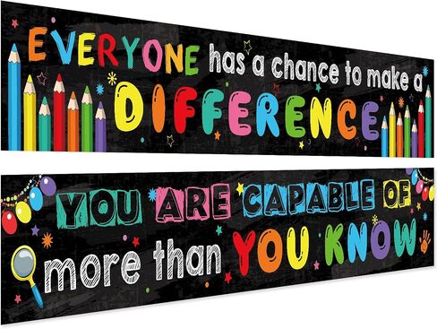 Blulu 2 Pcs Motivational Classroom Banner for Student 9.5x61'', Classic in Kuwait