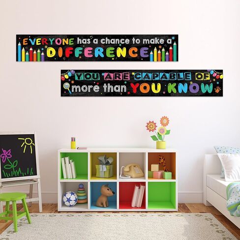 Blulu 2 Pcs Motivational Classroom Banner for Student 9.5x61'', Classic in Kuwait