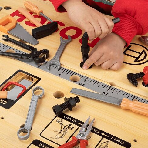 28 Pcs Kids Toy Tool Set Construction Party Supplies Plastic Pretend Play Accessory for Boys with Screwdrivers Pliers Axes Saws in Kuwait