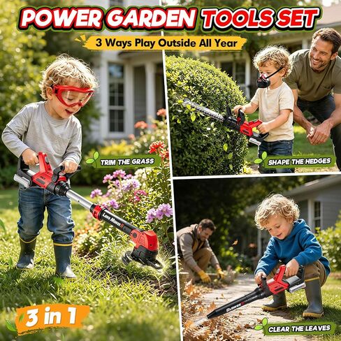 Kids Tool Set, 3-in-1 Toy Leaf Blower, Weed Wacker & Hedge Trimmer in Kuwait