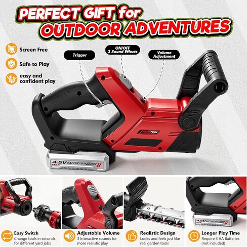 Kids Tool Set, 3-in-1 Toy Leaf Blower, Weed Wacker & Hedge Trimmer in Kuwait