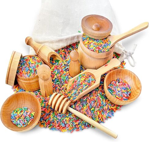 Child-Sized Wooden Tool Set for Sensory Bin, 10-Pieces in Kuwait