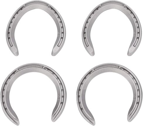 4Pcs Aluminium Alloy Horseshoe Kit for Horse Riding, Durable Horse Shoe Set with Slip Resistance, Suitable for Active or Hard-Ground Working Horses (Type 6) in Kuwait