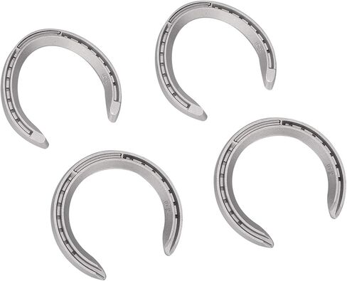 4Pcs Aluminium Alloy Horseshoe Kit for Horse Riding, Durable Horse Shoe Set with Slip Resistance, Suitable for Active or Hard-Ground Working Horses (Type 6) in Kuwait
