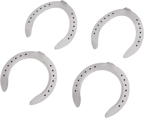 4Pcs Aluminium Alloy Horseshoe Kit for Horse Riding, Durable Horse Shoe Set with Slip Resistance, Suitable for Active or Hard-Ground Working Horses (Type 6) in Kuwait