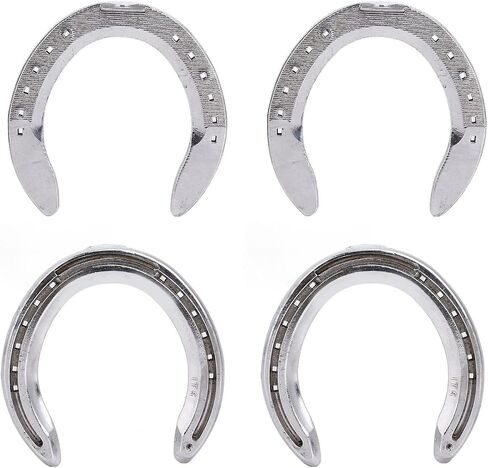 4pcs Horseshoes Aluminum Alloy Light Weight Reliable Practical Horse Riding Accessory for Racecourse Farm (6 ID: 16.5mm/0.64in, Circumference: (4) in Kuwait