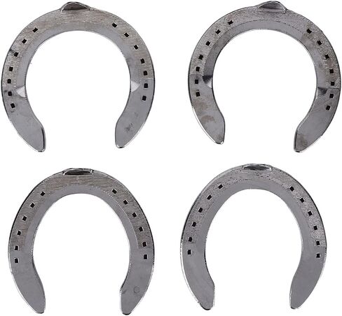 Horseshoe Kit, Aluminum Alloy Metal Horseshoes 4pcs Light Weight Horse Shoes Set 8.3 X 8.3 X .5in for Racing Racecourse Horse Riding Accessory (4) in Kuwait