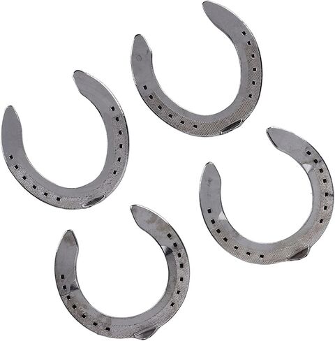 Horseshoe Kit, Aluminum Alloy Metal Horseshoes 4pcs Light Weight Horse Shoes Set 8.3 X 8.3 X .5in for Racing Racecourse Horse Riding Accessory (4) in Kuwait