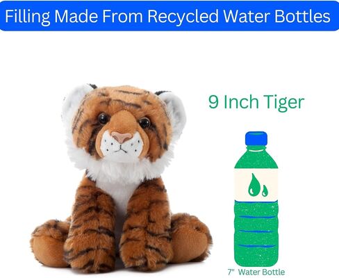 The Petting Zoo Tiger Stuffed Animal Plushie, Wild Onez, Kids Gifts, 9 in in Saudi Arabia