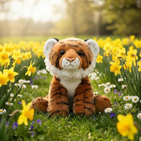The Petting Zoo Tiger Stuffed Animal Plushie, Wild Onez, Kids Gifts, 9 in in Saudi Arabia