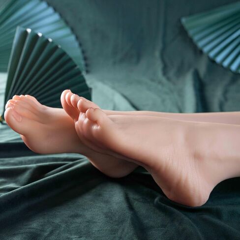 Silicone Foot Silicone Female Feet 1 Pair Realistic Silicone Feet Mannequin Foot Display Jewelry Shoes and Socks Art Silicone Foot (Platinum Vein Style More Lifelike) in Kuwait