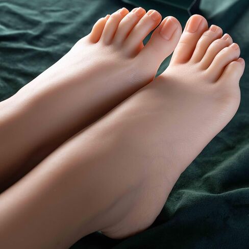 Silicone Foot Silicone Female Feet 1 Pair Realistic Silicone Feet Mannequin Foot Display Jewelry Shoes and Socks Art Silicone Foot (Platinum Vein Style More Lifelike) in Kuwait