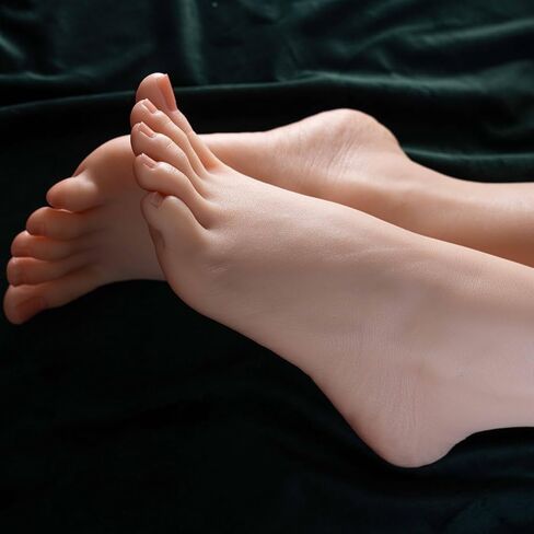 Silicone Foot Silicone Female Feet 1 Pair Realistic Silicone Feet Mannequin Foot Display Jewelry Shoes and Socks Art Silicone Foot (Platinum Vein Style More Lifelike) in Kuwait