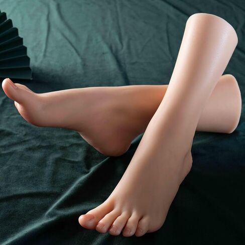 Silicone Foot Silicone Female Feet 1 Pair Realistic Silicone Feet Mannequin Foot Display Jewelry Shoes and Socks Art Silicone Foot (Platinum Vein Style More Lifelike) in Kuwait