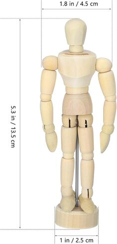 DOITOOL 12 Pcs Art Mannequin Figure, 5.3 Inch Wooden Mannequin for Drawing, Marionette Flexible Drawing Manikin Poseable Human Model for Artist Mini Dummy Desktop Decor in Kuwait