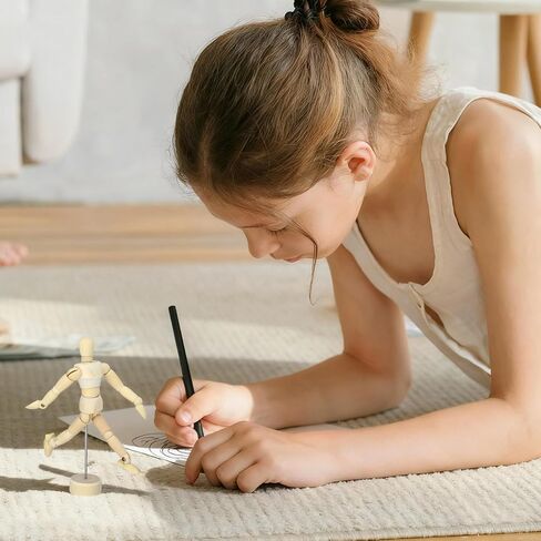DOITOOL 12 Pcs Art Mannequin Figure, 5.3 Inch Wooden Mannequin for Drawing, Marionette Flexible Drawing Manikin Poseable Human Model for Artist Mini Dummy Desktop Decor in Kuwait
