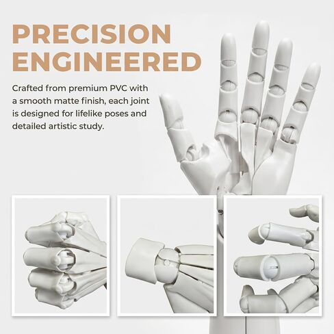 TsicTolg Articulated Hand Model, 1:1 Posable Left Hand with Stand in Kuwait