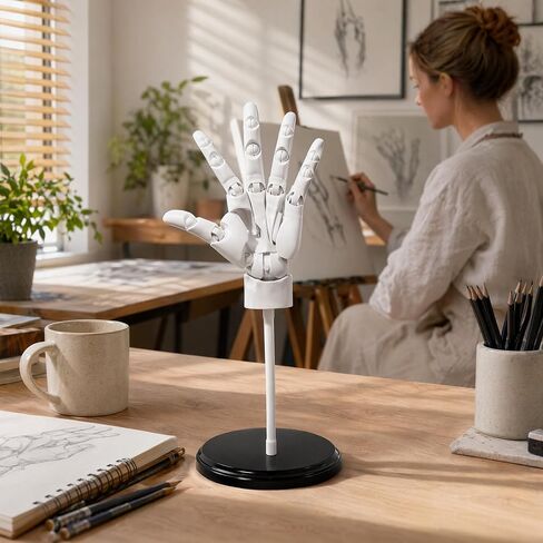 TsicTolg Articulated Hand Model, 1:1 Posable Left Hand with Stand in Kuwait