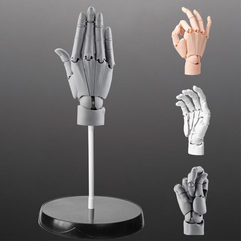 Sufeasdf Flexible Artists Hand Model, Adjustable Hand Model for Drawing, Lively Manikin Figure Hand Model for Desk Decoration, Sketching, Drawing, Painting (grey) in Kuwait